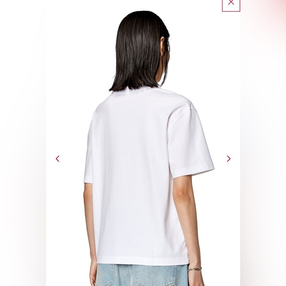 Diesel White and Red Short Sleeve Tee - Picture 3 of 4